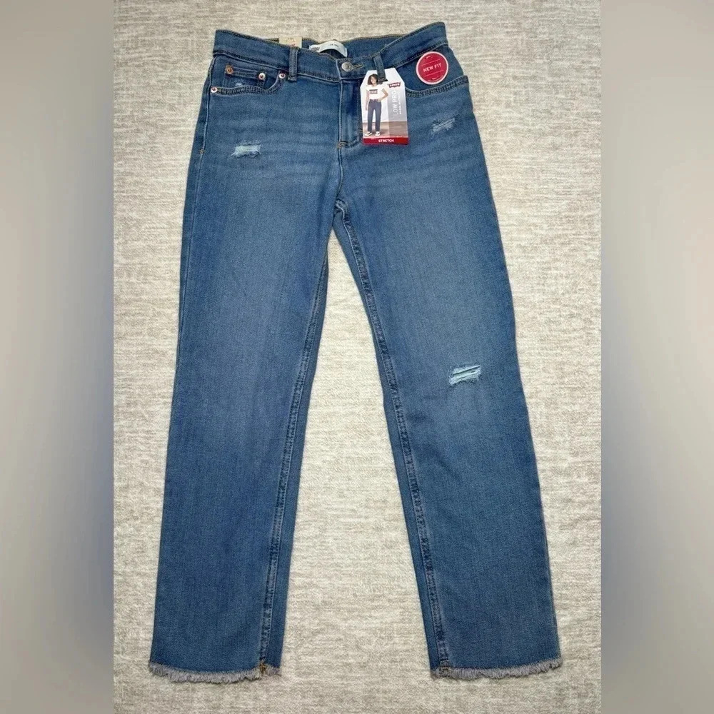 NWT Levis Jeans Girls Size 10 low Pro Relaxed Fit Mid Rise Adjustable Waist